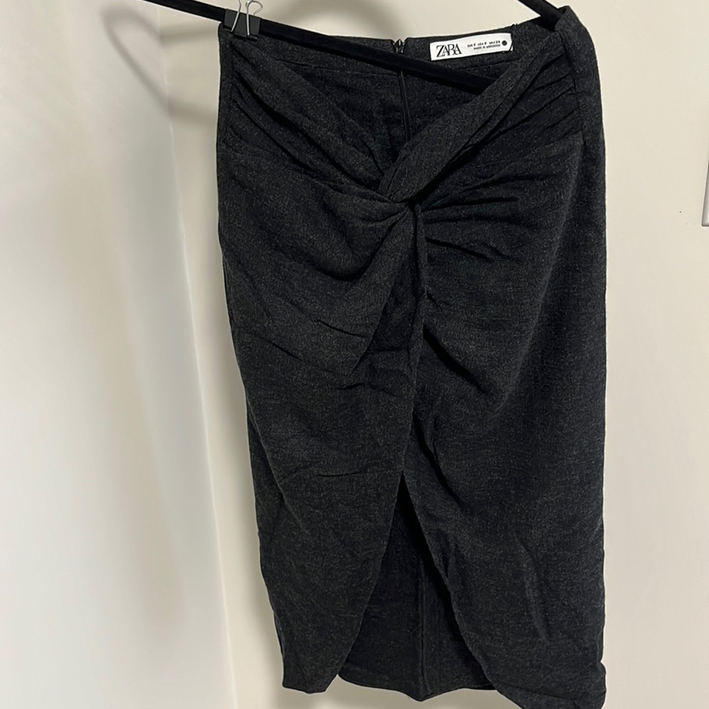 Zara knit twist knot midi skirt with drapped look